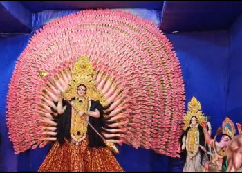 বাঁকুড়ার জঙ্গলে সহস্রভূজা দুর্গার আরাধনা