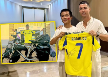 চীন থেকে সাইকেল চালিয়ে রোনাল্ডো ভক্ত সাক্ষাৎ করলেন সৌদি আরবে।