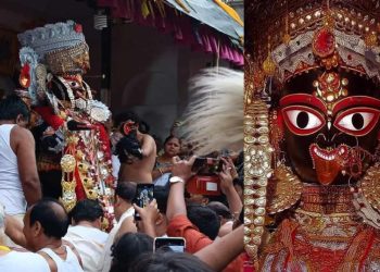 সাবেকিয়ানা এবং পরম্পরায় পূজিতা হন  শান্তিপুরের ঘর চাঁদুনি এবং বাহির চাঁদুনি