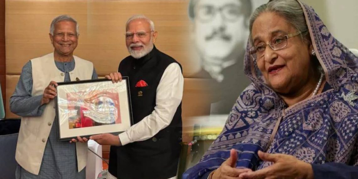 ইউনূস-মোদির বৈঠকে না থেকেও কেন্দ্রবিন্দুতেই হয়ে রয়ে গেলেন মুজিবকন্যা