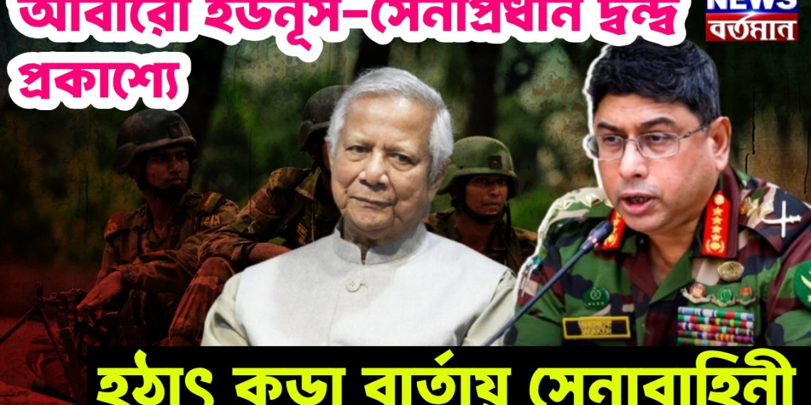 আবারো ইউনূস-সেনাপ্রধান দ্বন্দ্ব প্রকাশ্যে, হঠাৎ কড়া বার্তায় সেনাবাহিনী