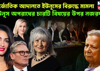 আন্তর্জাতিক আদালতে ইউনূসের বিরুদ্ধে মামলা। ইউনূস অপরাধের চারটি বিষয়ের উপর নজরদারি