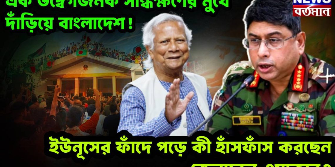 এক উদ্বেগজনক সন্ধিক্ষণের মুখে দাঁড়িয়ে বাংলাদেশ! ইউনূসের ফাঁদে পড়ে কী হাঁসফাঁস করছেন জেনারেল ওয়াকার?