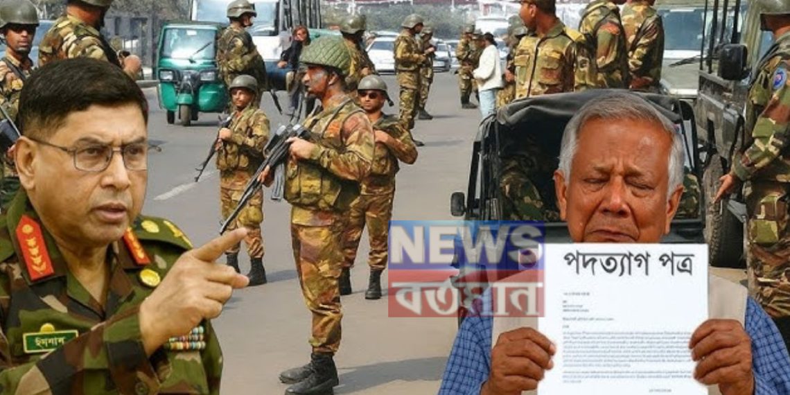 ১৯৭৫ এর পথে বাংলাদেশ।  ইউনূসকে সরানোর ডাক সেনাপ্রধানের।  পদ্মাপাড়ে ফের সেনা অভ্যুত্থান!
