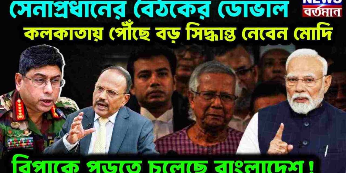 সেনাপ্রধানের বৈঠকে ডোভাল। কলকাতায় পৌঁছে বড় সিদ্ধান্ত নেবেন মোদি বিপাকে পড়তে চলেছে বাংলাদেশ
