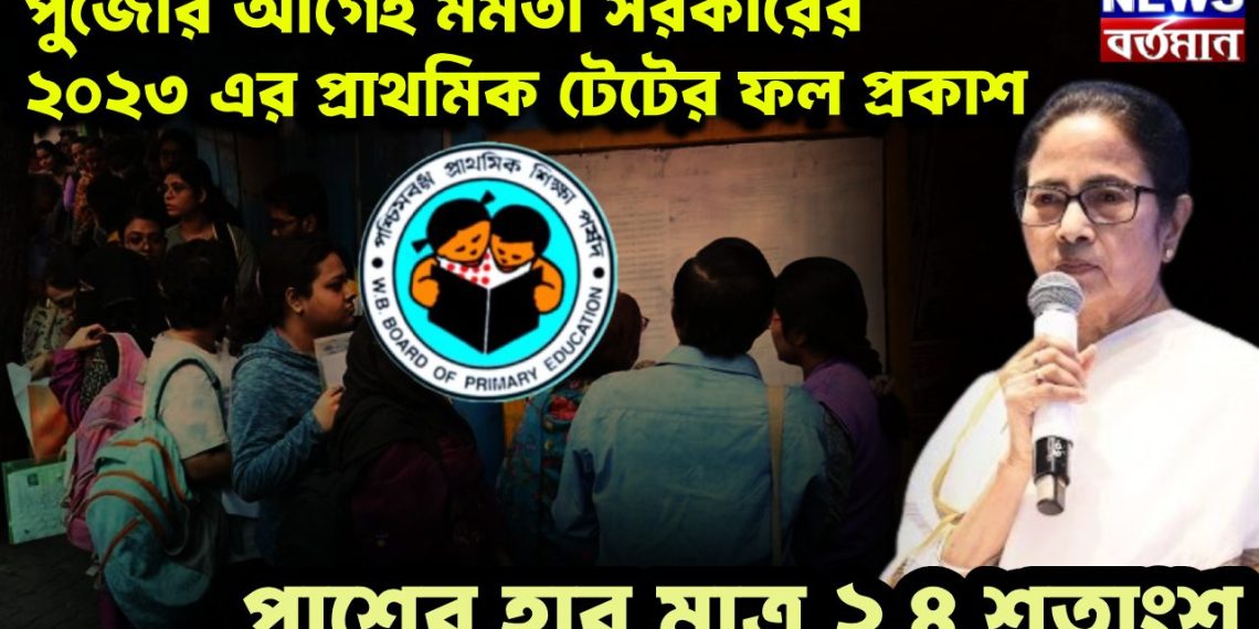 পুজোর আগেই মমতার সরকারের ২০২৩ এর প্রাথমিক টেটের ফল প্রকাশ। পাশের হার মাত্র ২.৪ শতাংশ
