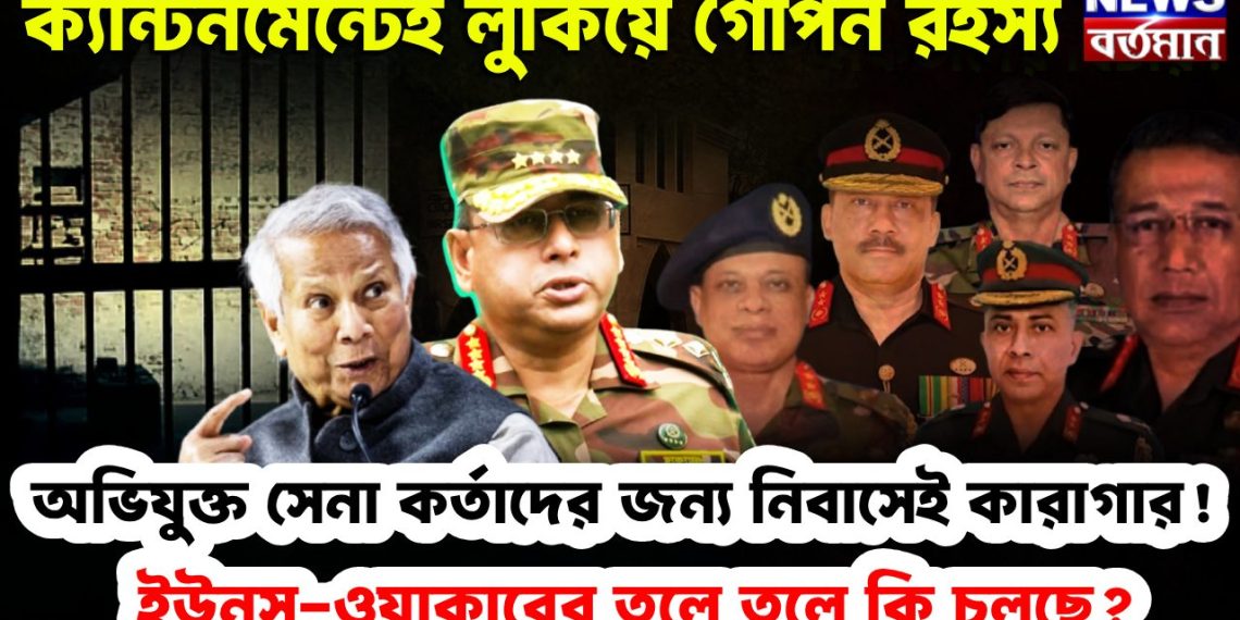 ক্যান্টনমেন্টেই লুকিয়ে গোপন রহস্য। অভিযুক্ত সেনাকর্তাদের জন্য নিবাসেই কারাগার! ইউনূস-ওয়াকারের তলে তলে কী চলছে?