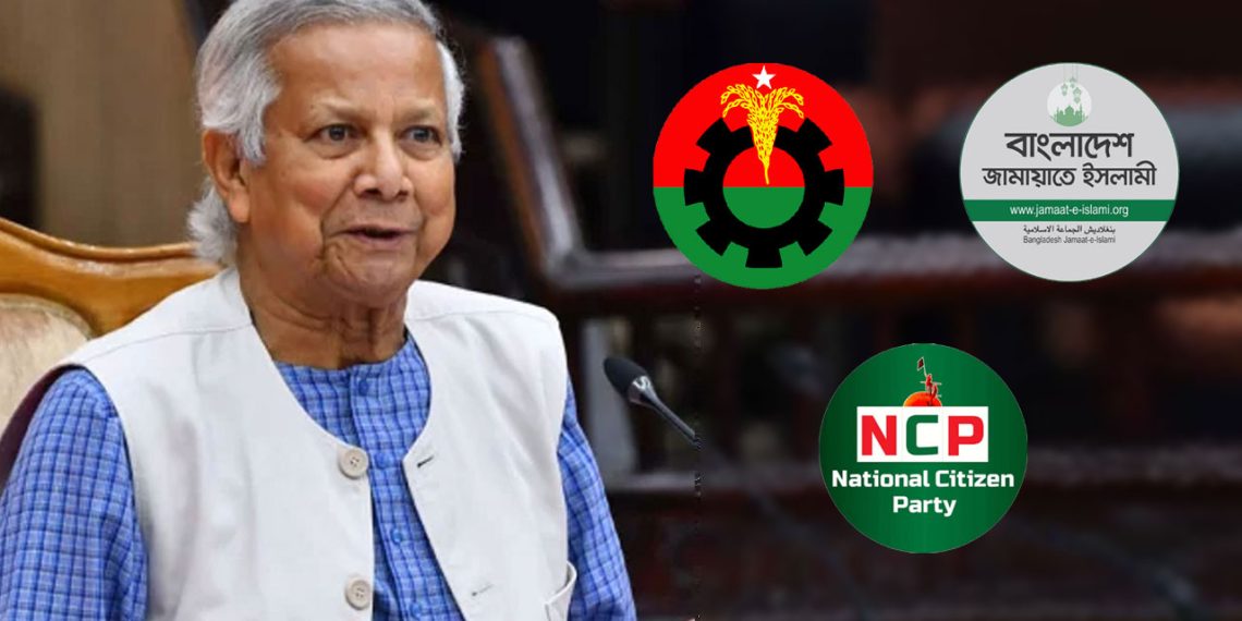 জামাত বিএনপির বলে বলিয়ান ইউনূস, বেয়াদপ এনসিপিকে দেবেন কঠোর শাস্তি।